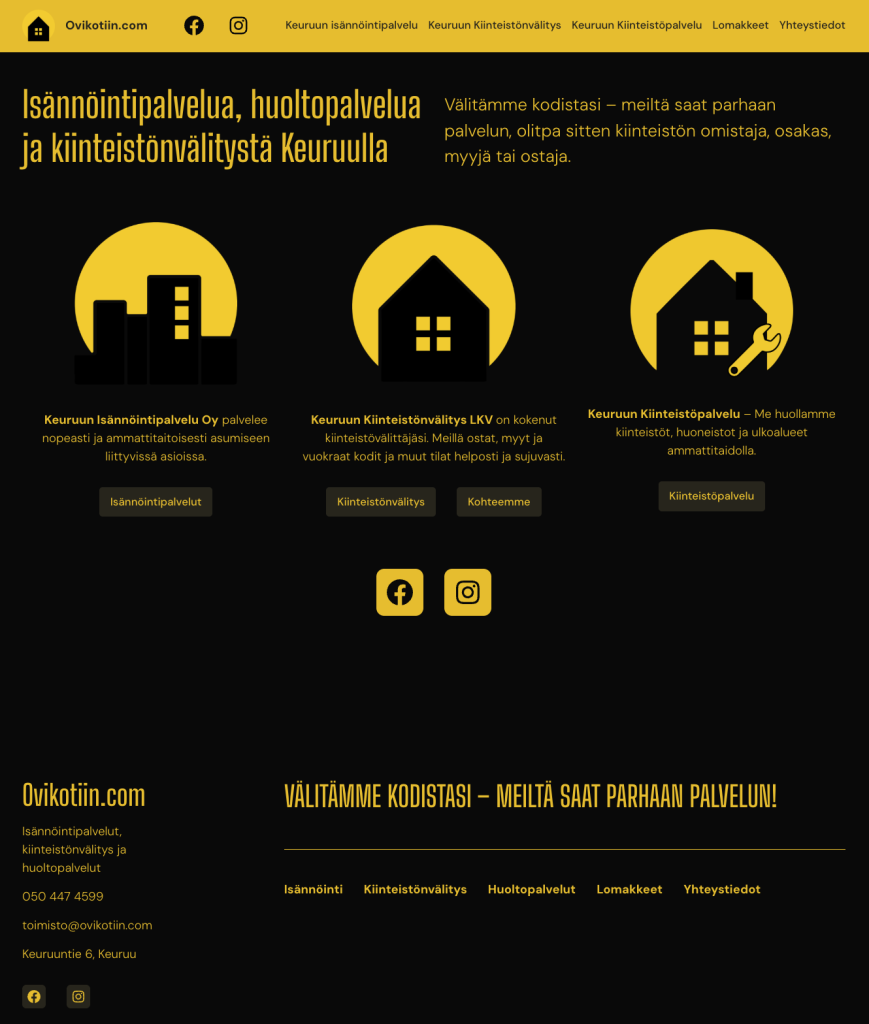 Ovikotiin.com – Isännöintipalvelua, huoltopalvelua ja kiinteistönvälitystä yhdestä osoitteesta